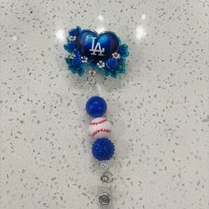 DODGER Retractable Badge Reel Accessory with blue Beads
